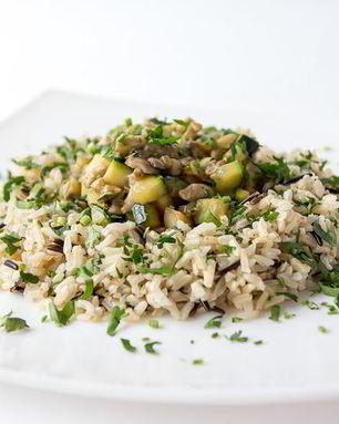 Грибное рагу с диким рисом