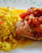 Куриное фрикасе на винном уксусе