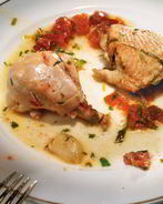 Куриное фрикасе с уксусом и зеленью