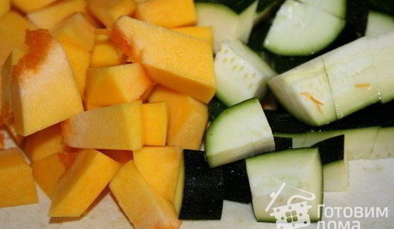 мясное рагу с тыквой и цуккини