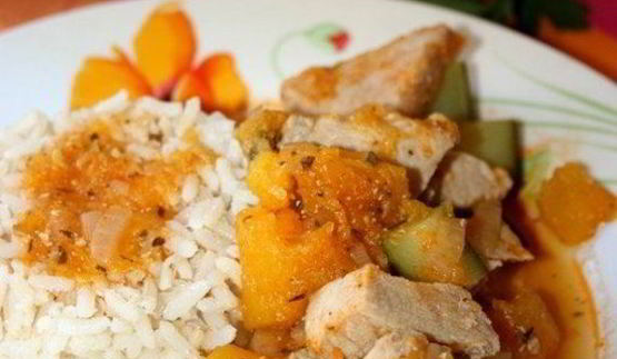 мясное рагу с тыквой и цуккини