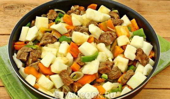 овощное рагу с говядиной