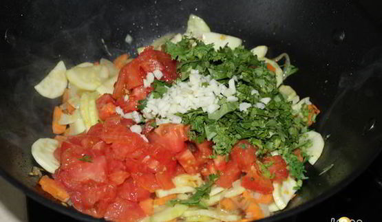 овощное рагу с кинзой