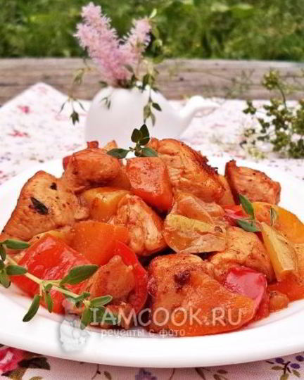 Рецепт овощного рагу с куриной грудкой