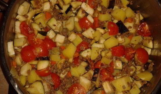 рагу из баклажанов с фаршем