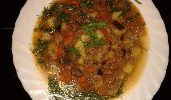 рагу из баклажанов с фаршем