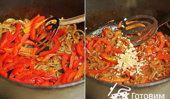 рагу из баранины с болгарским перцем и томатами