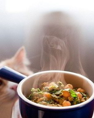 Рагу из чечевицы и белых грибов