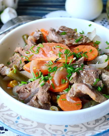 Рецепт рагу из говядины в пароварке