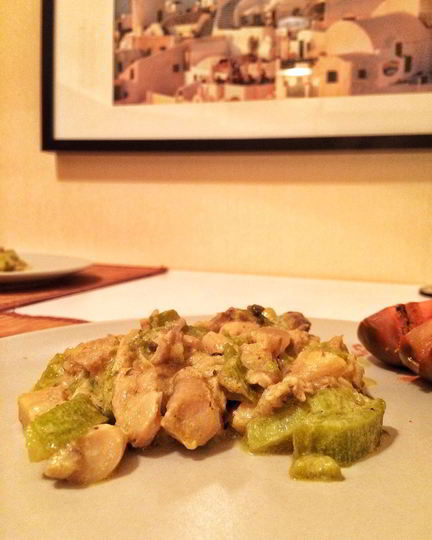 Рецепт рагу из кабачков и грибов с кефиром