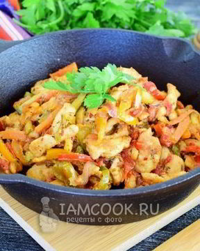 Рагу из кабачков с курицей