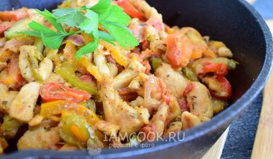 рагу из кабачков с курицей