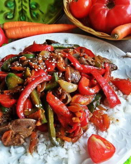 Рецепт рагу из печенки с овощами