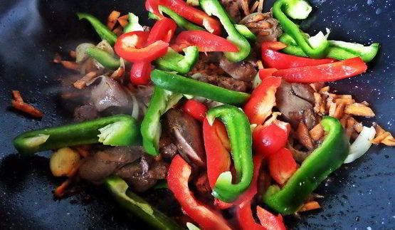 рагу из печенки с овощами