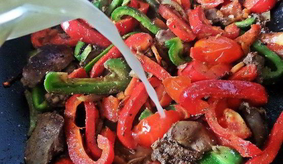 рагу из печенки с овощами