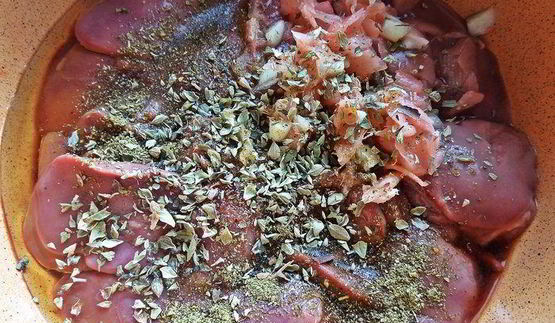 рагу из печенки с овощами