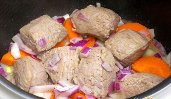 рагу из телятины с овощами в мультиварке