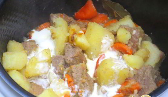 рагу из телятины с овощами в мультиварке
