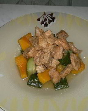 Рагу из цукини и тыквы с свиной корейкой