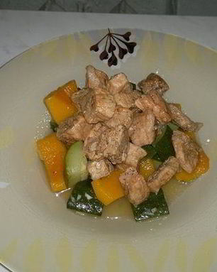 Рагу из цукини и тыквы с свиной корейкой