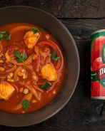 Рагу с болгарским перцем и лососем