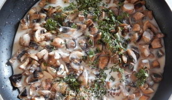 решти из картофеля с грибным рагу