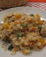 Ризотто с курицей и овощами