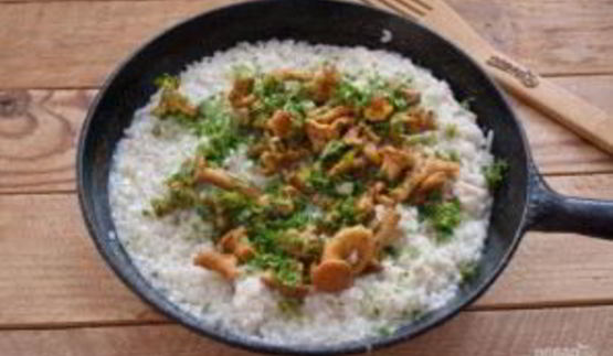 ризотто с лисичками