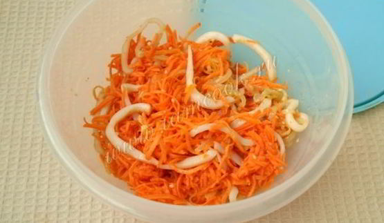 кальмары по-корейски с морковью