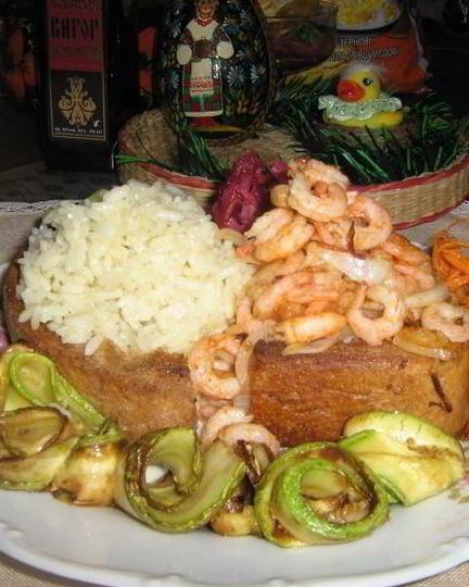 Рецепт креветок с рисом в подкове счастья китайская стена