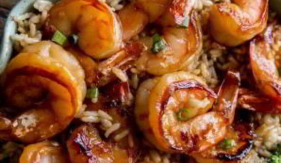 креветки с соевым соусом и чесноком