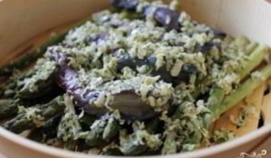 креветки со спаржей