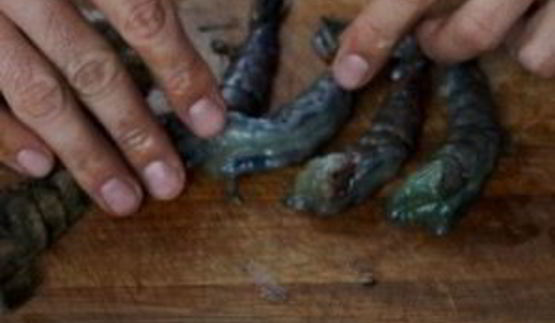 креветки со спаржей