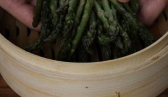 креветки со спаржей