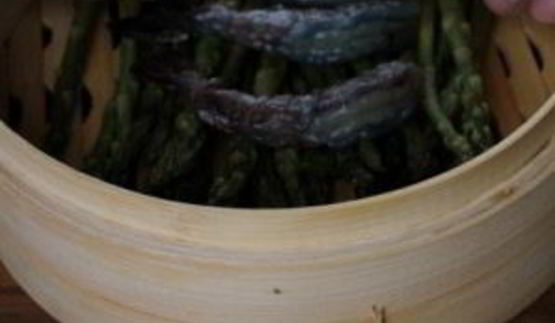 креветки со спаржей