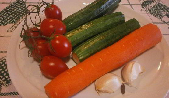 креветки в бренди с гарниром из овощей