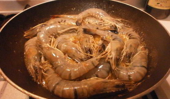 креветки в бренди с гарниром из овощей