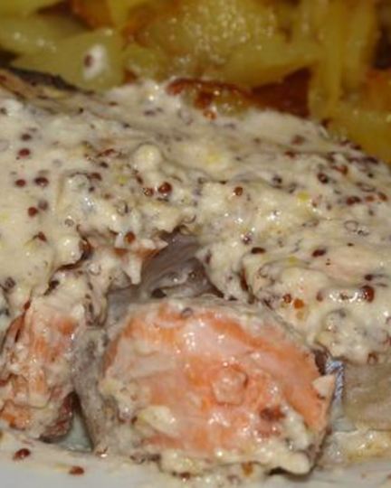 Рецепт лосося под сметанно-горчичной корочкой