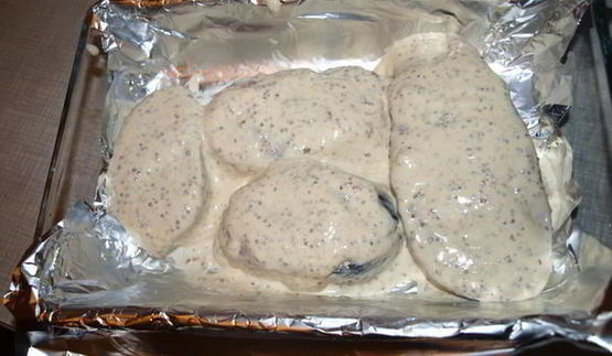 лосось под сметанно-горчичной корочкой