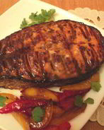 Маринованная семга на гриле