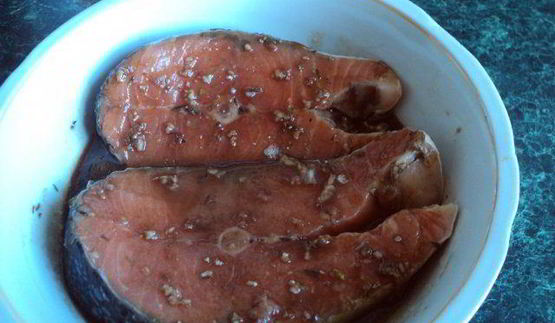 маринованная семга на гриле