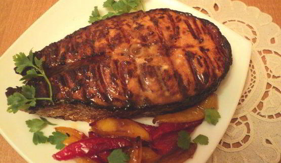 маринованная семга на гриле