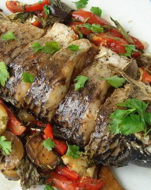 Речная рыба, запеченная в духовке