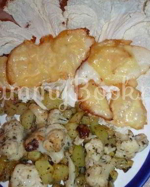 Рыба с кабачками и цветной капустой