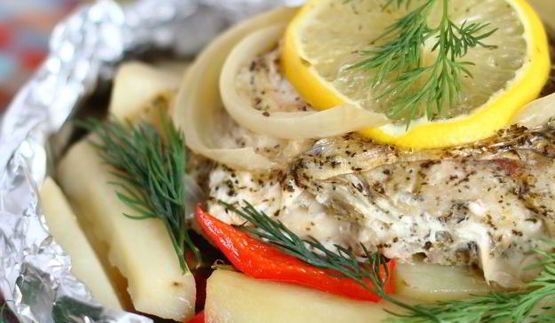 рыба с картошкой в фольге в духовке