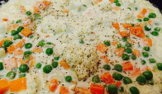 рыба с овощами, запеченная под тестом фило