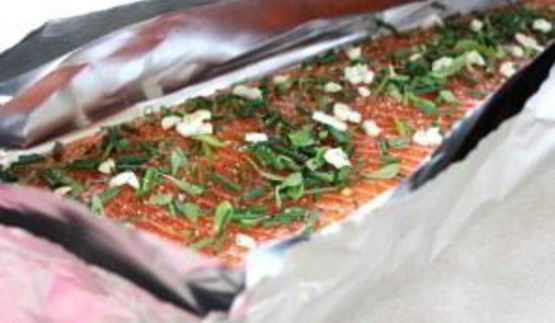 семга на костре в фольге