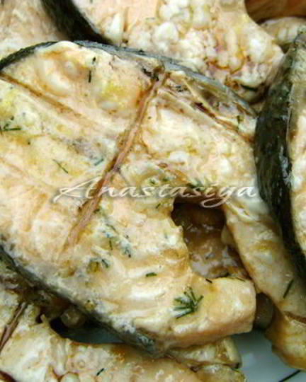 Рецепт семги в оливково-лимонном маринаде на барбекю