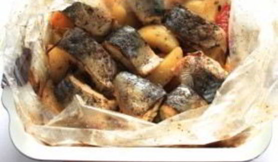 скумбрия в духовке с картошкой