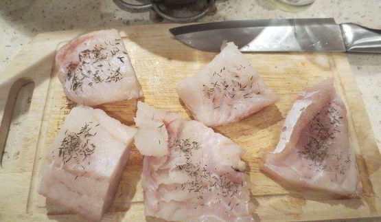 треска с грибами под соусом бешамель